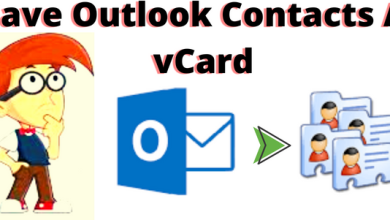 save outlook contacts as vcard